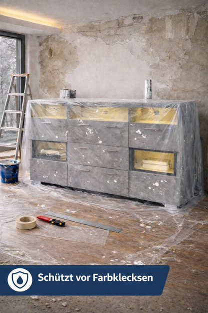 NEU - Abdeckfolie 100 µm – Extra starke Möbelschutzfolie 4x5m (20m²) – Schutzfolie für Umzug, Malerarbeiten & Möbel