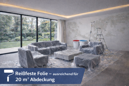 NEU - Abdeckfolie 100 µm – Extra starke Möbelschutzfolie 4x5m (20m²) – Schutzfolie für Umzug, Malerarbeiten & Möbel